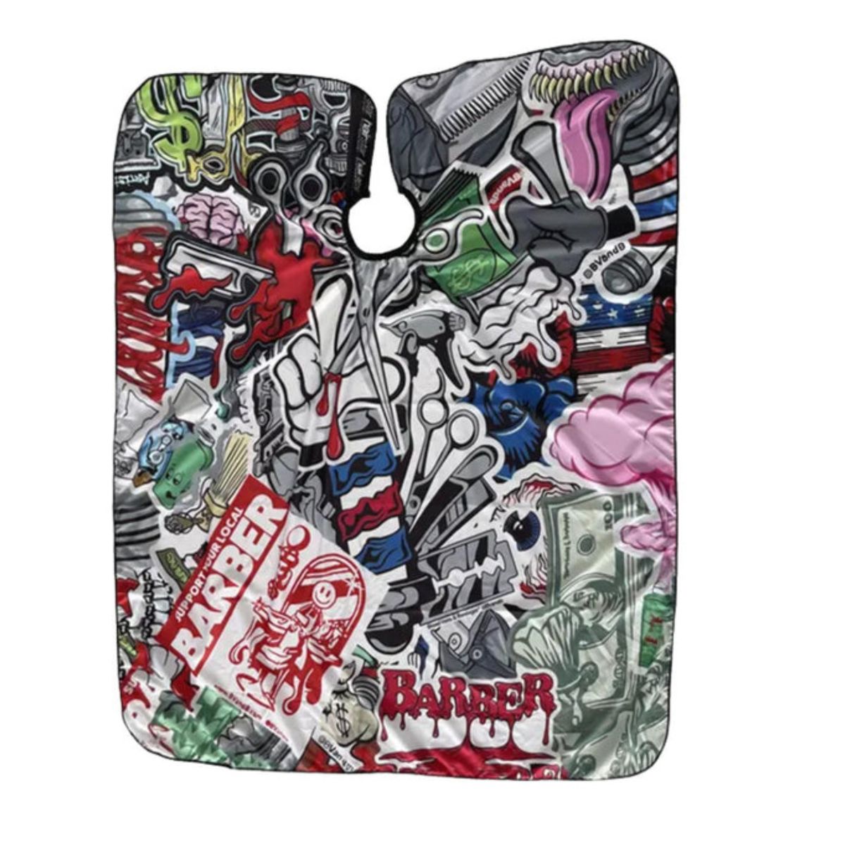 GENERICO - Capa Para Barberia Peluqueria 160cm X 145cm Edición Graffiti