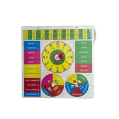 GENERICO - Reloj Calendario Juguete Madera