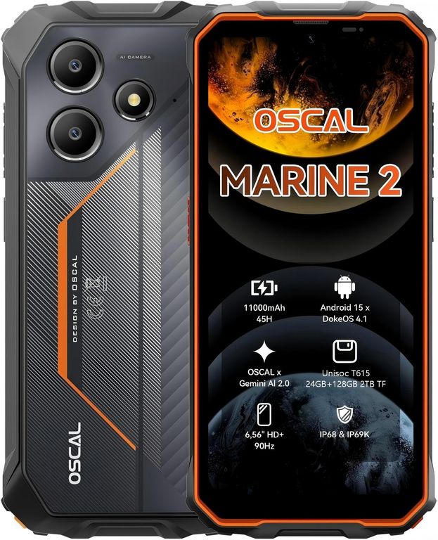OSCAL Marine 2 Celular 24GB+128GB Android 15 Smartphone
