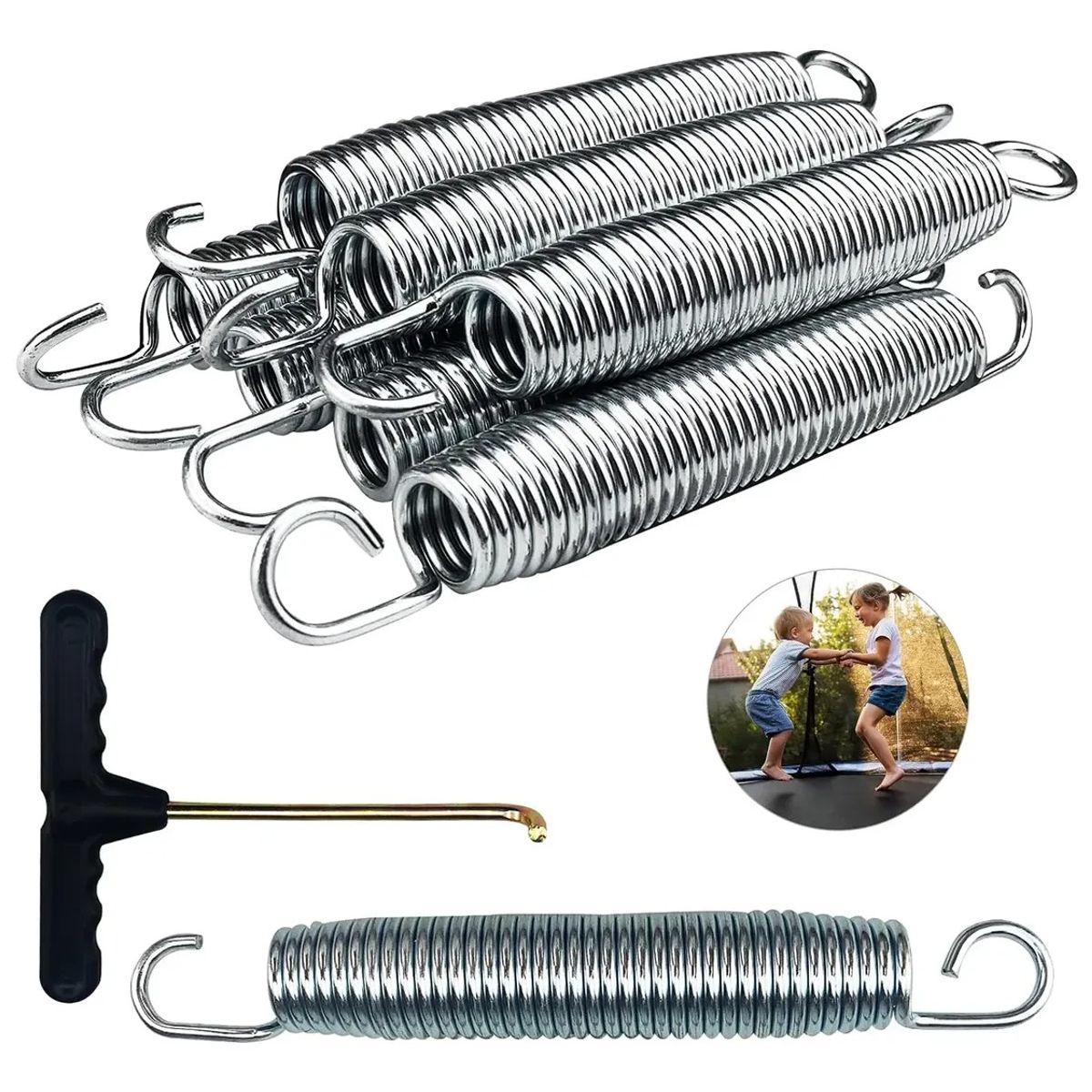 GENERICO - 12pcs Resortes Para Trampolín-brincolin 18cm Y Gancho En T