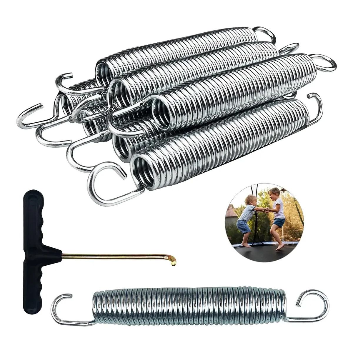 GENERICO - 12pcs Resortes Para Trampolín-brincolin 18cm Y Gancho En T