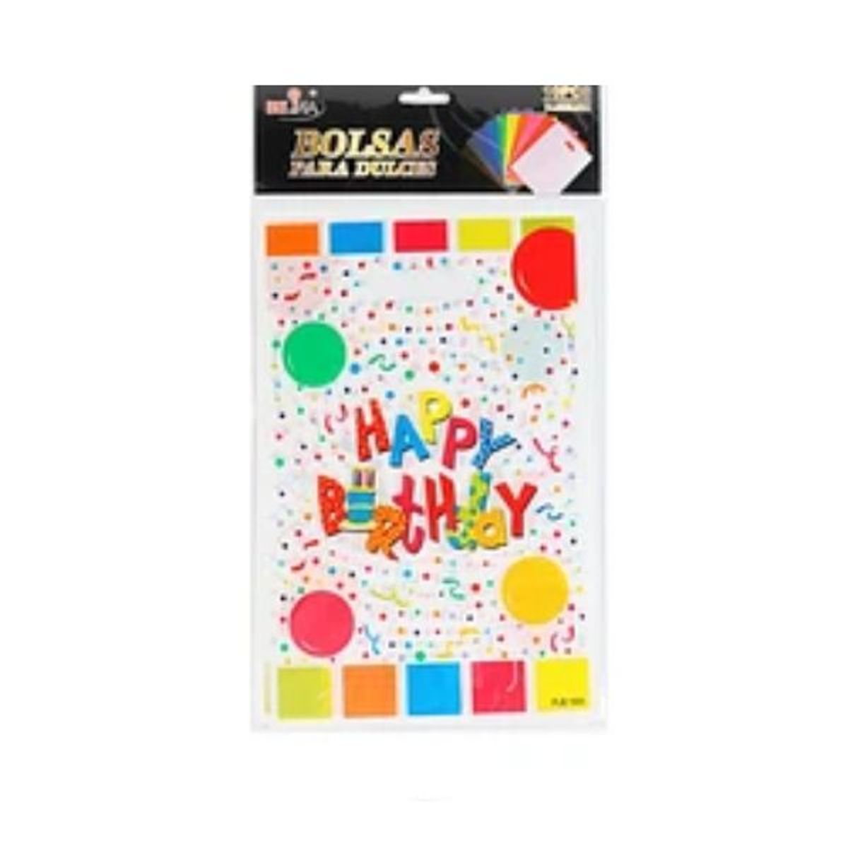 GENERICO - Bolsas para dulces happy birthday 10pcs 16x25cm