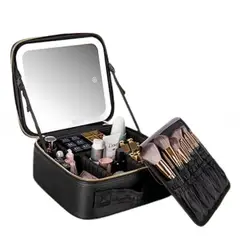 MOVI - Cosmetiquero Necesere Organizador Maquillaje Espejo LED USB