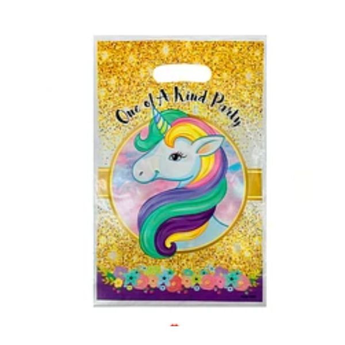 GENERICO - Bolsa para dulces unicornio 10un 17x25cm