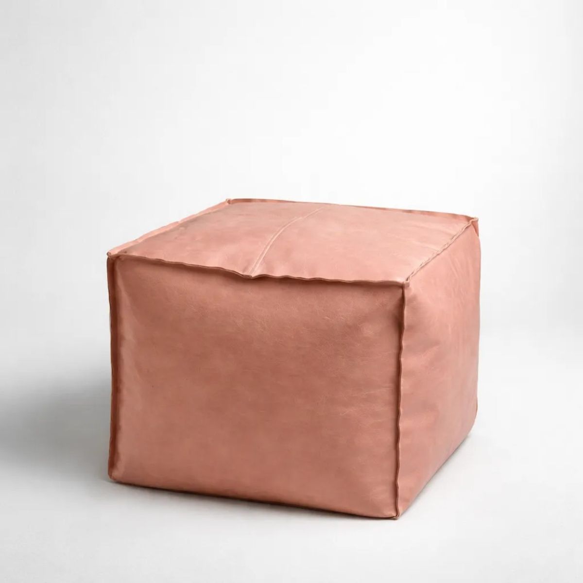 TODOHOGAR SANTIAGO DE CHILE - Pouf Cuadrado de Ecocuero 45x45 cm  Asiento Decorativo Moderno para Living, Dormitorio o Sala