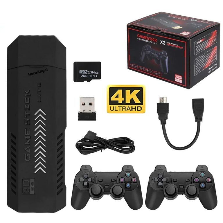 CORRERREY Consola de videojuegos mando inalámbrico recargable 24G 37000 juegos