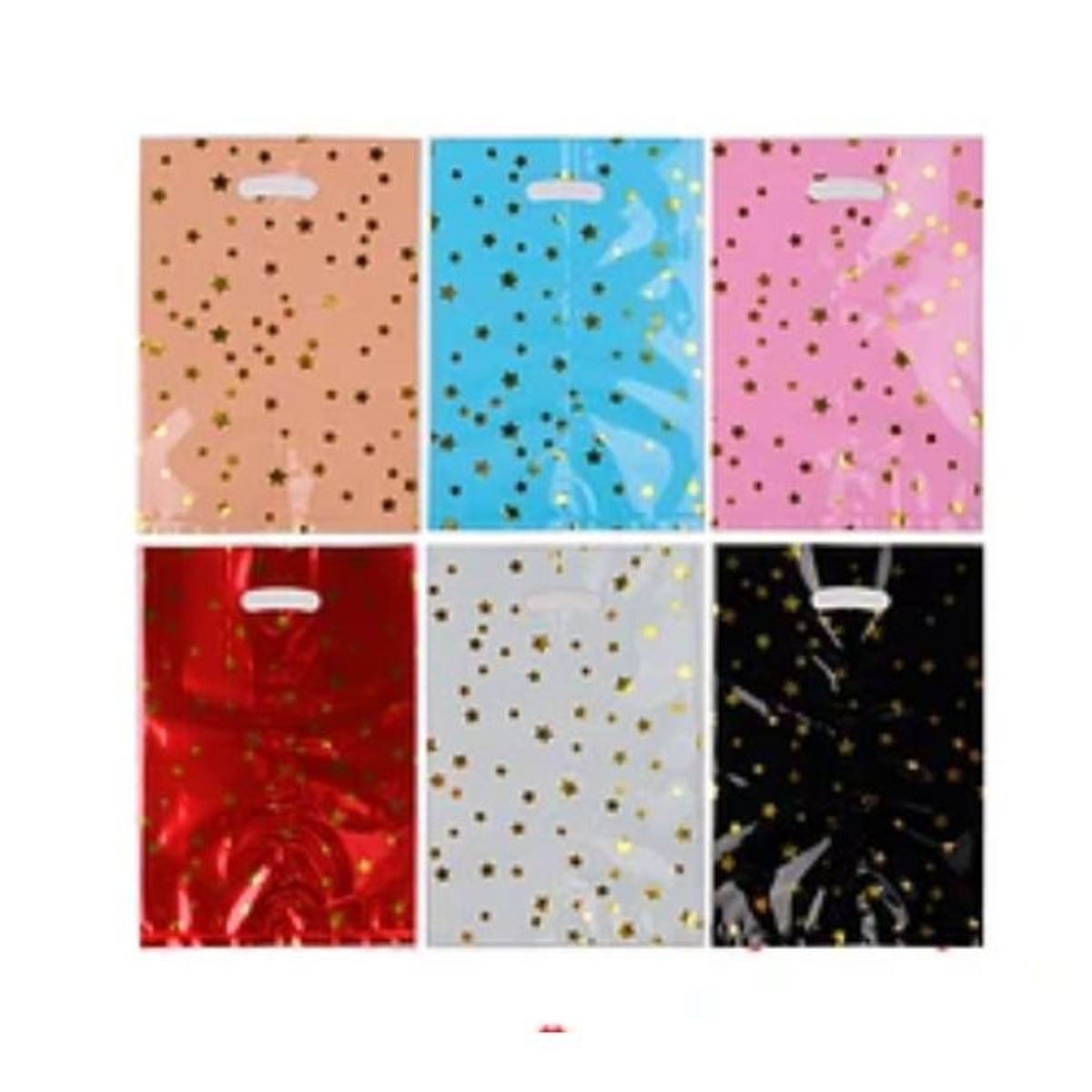 GENERICO - Bolsa para dulces de estrellas 10un color aleatorio 19x28cm