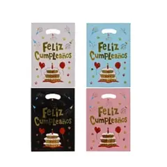 GENERICO - Bolsa para dulces cumpleaños 10pcs 17x25cm color aleatorio