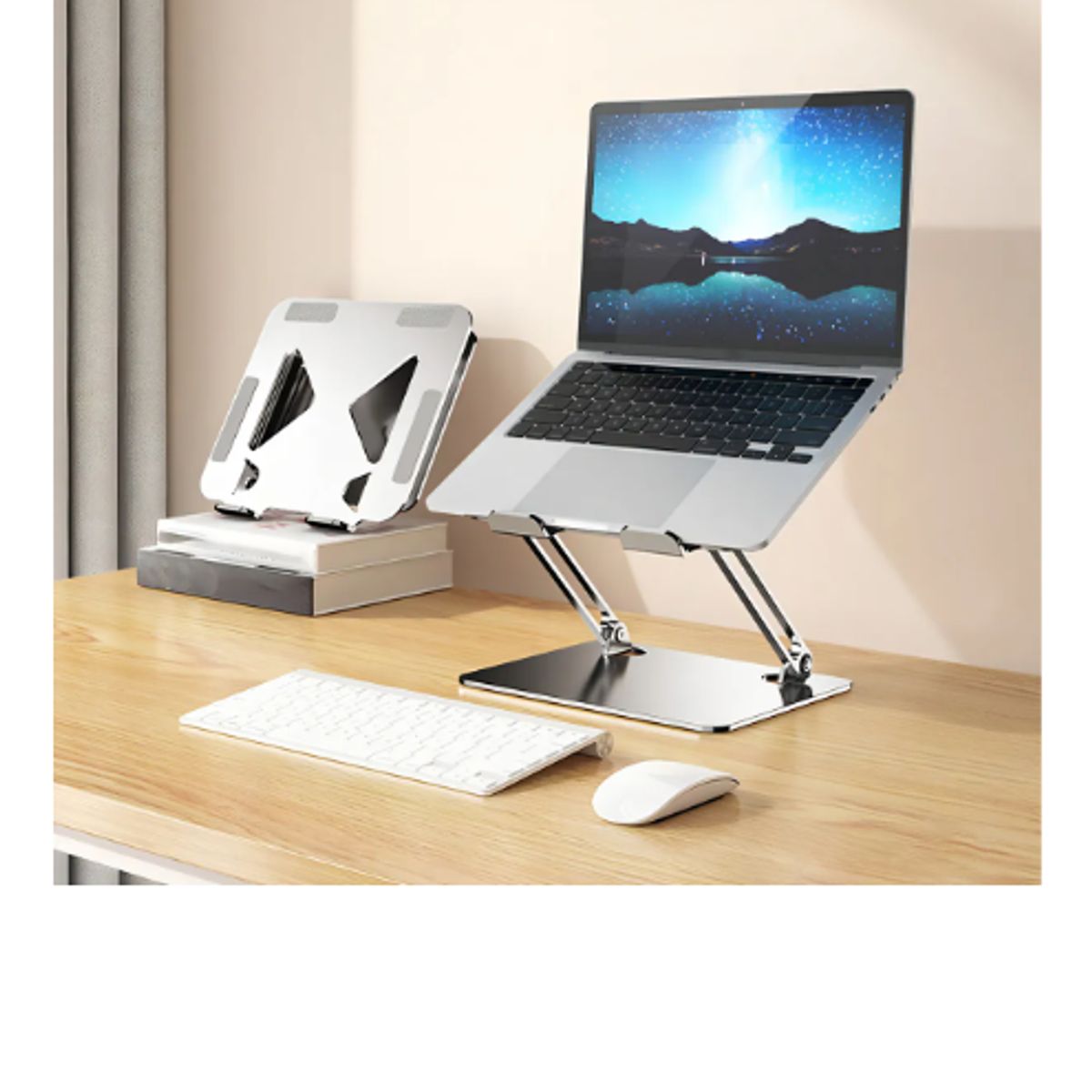 GENERICO - Soporte Base Alzador Notebook Laptop Mac Plegable Ajustable
