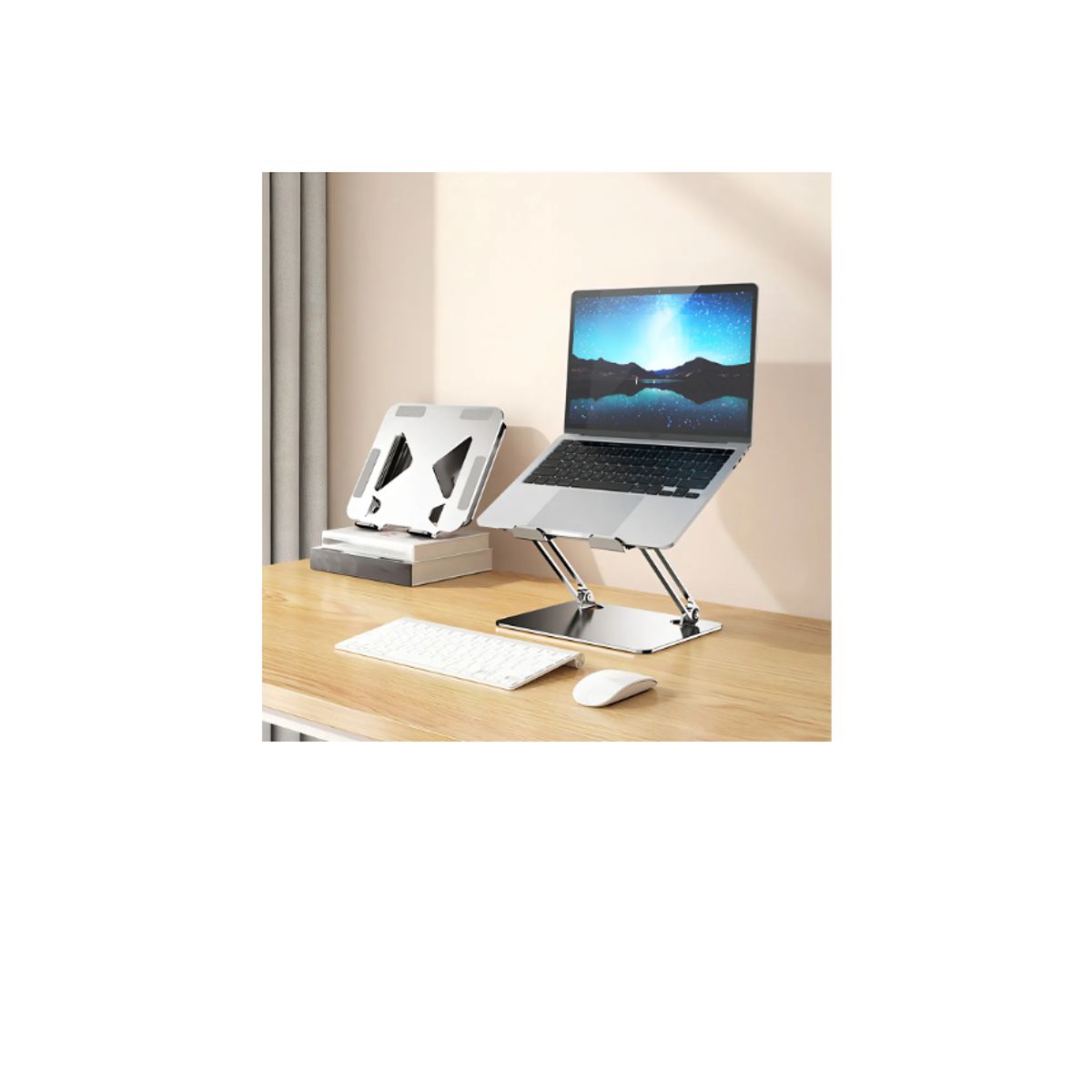 GENERICO - Soporte Base Alzador Notebook Laptop Mac Plegable Ajustable