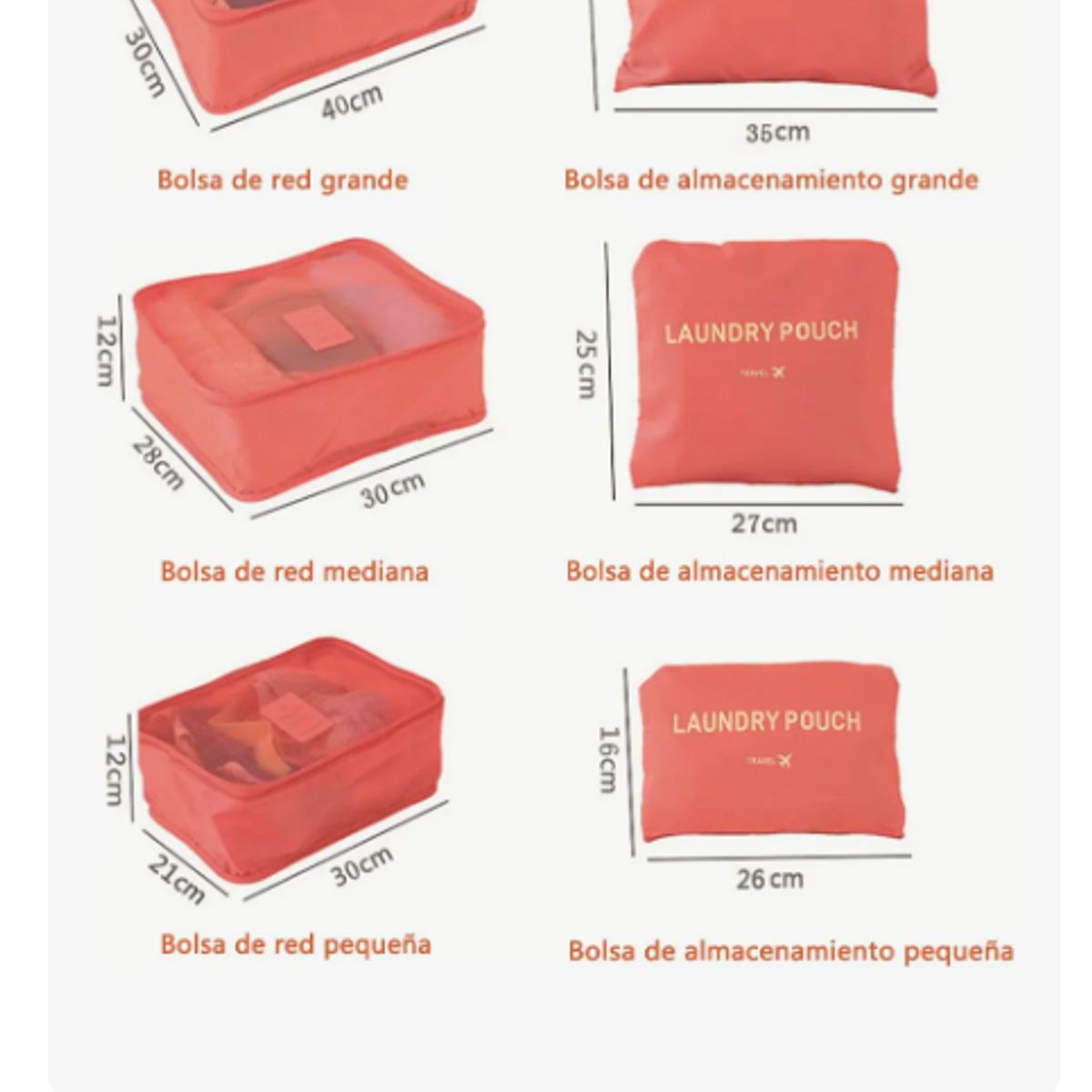 GENERICO - Set 6 Organizadores De Equipaje De Viaje Bolsa Ropa Interior