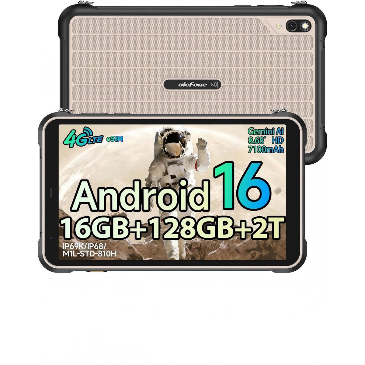 ULEFONE - Ulefone RugKing Pad Pro Tableta 16GB+128GB Android 16