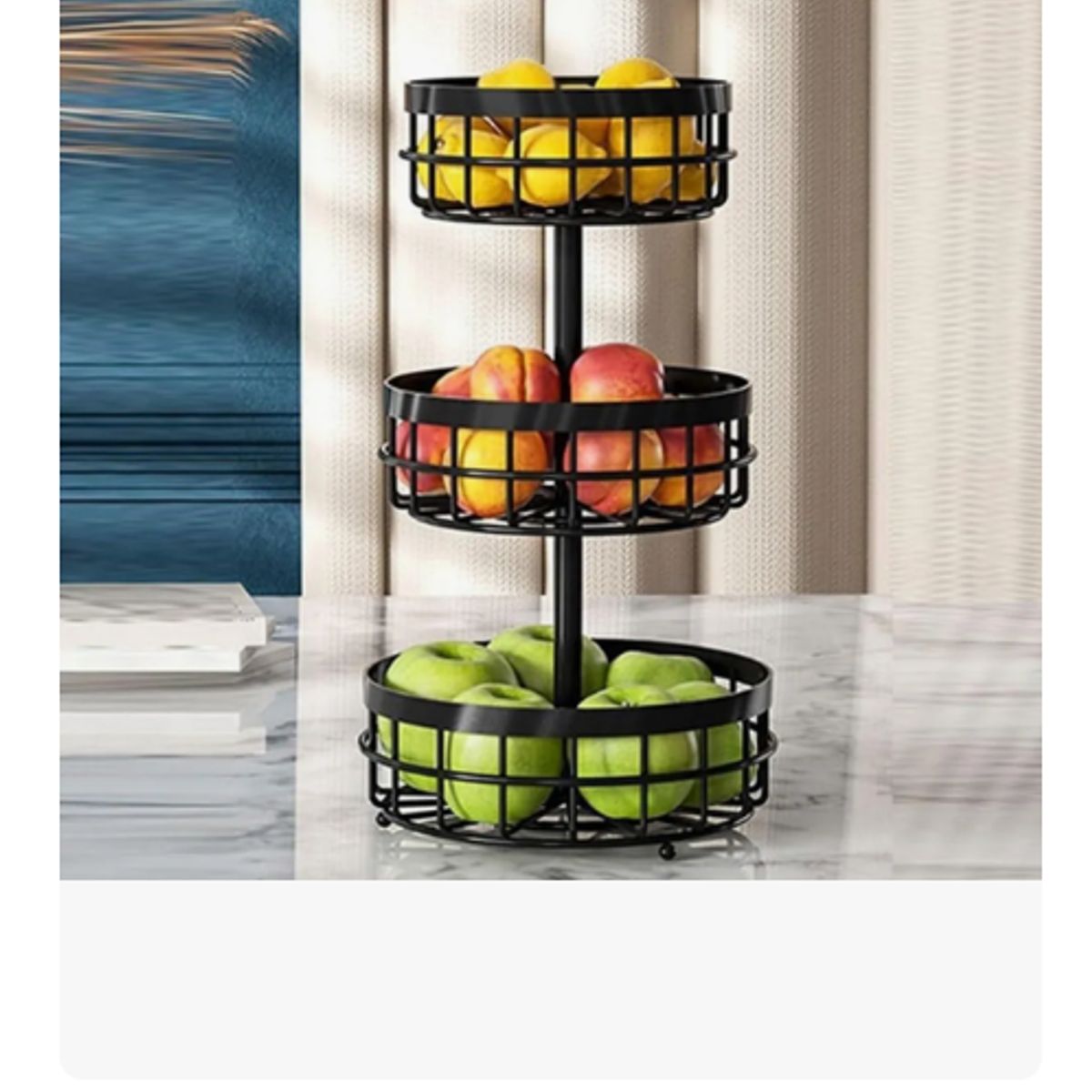 GENERICO - Frutero De Mesa Panera Organizador Cocina 3 Niveles