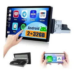 GENERICO - Radio 7in Carplay Android Auto 1 Din Qled 2+32bg Inalámbrico