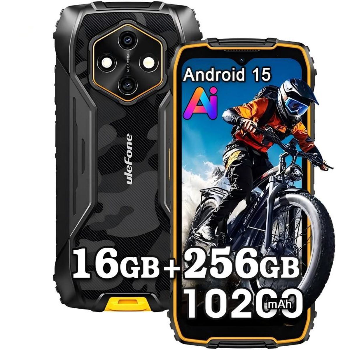 ULEFONE - Ulefone RugKing 4 Pro Celular 16GB+256GB Android 15 Smartphone