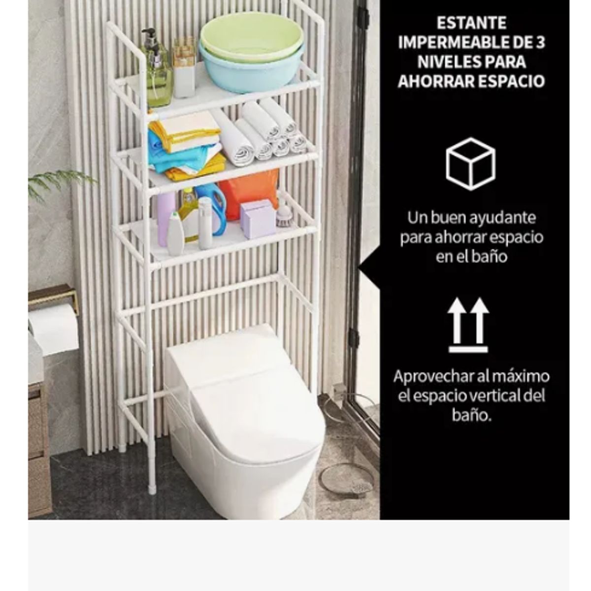 GENERICO - Estante De Baño Para El Hogar Estable De 3 Capas
