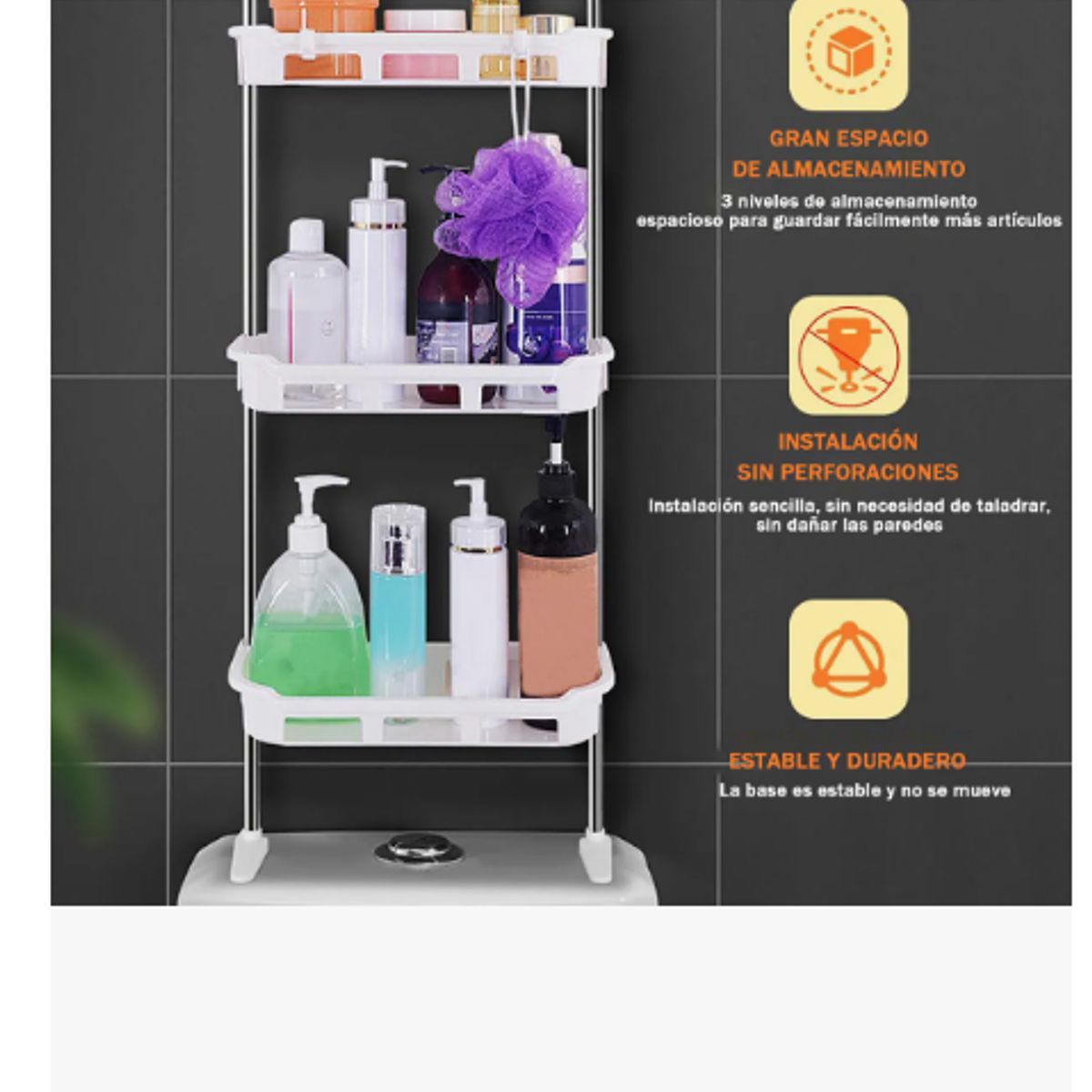GENERICO - Estante Organizador Baño Inodoro