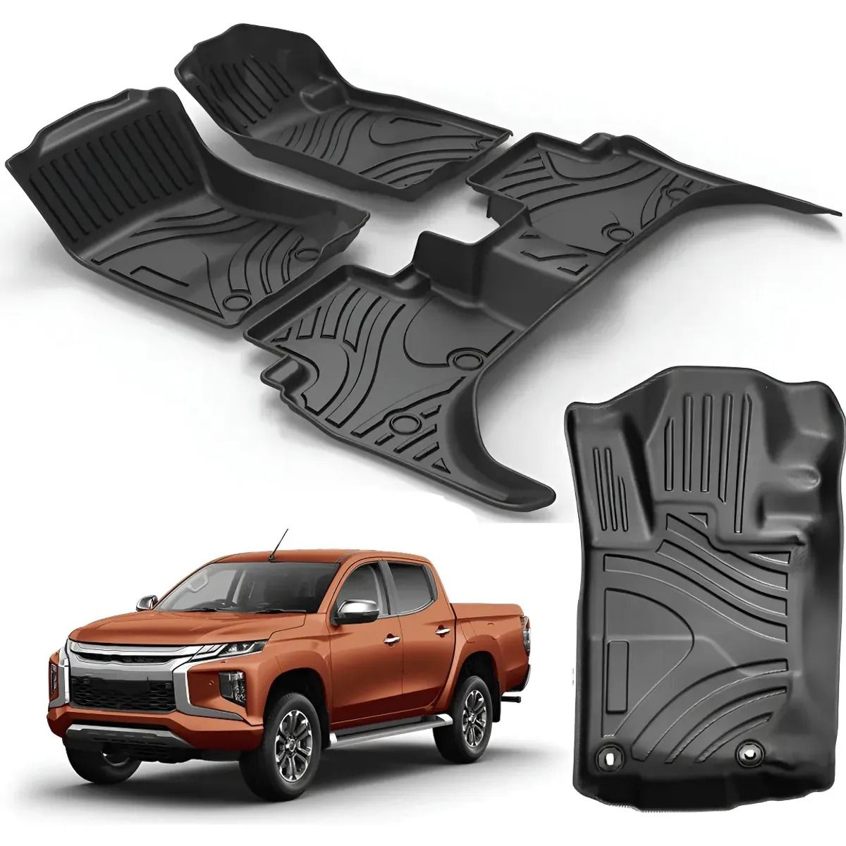 GENERICO - Kit Pisos Rígidos Calce Perfecto Para Mitsubishi L200 2019 - 2023