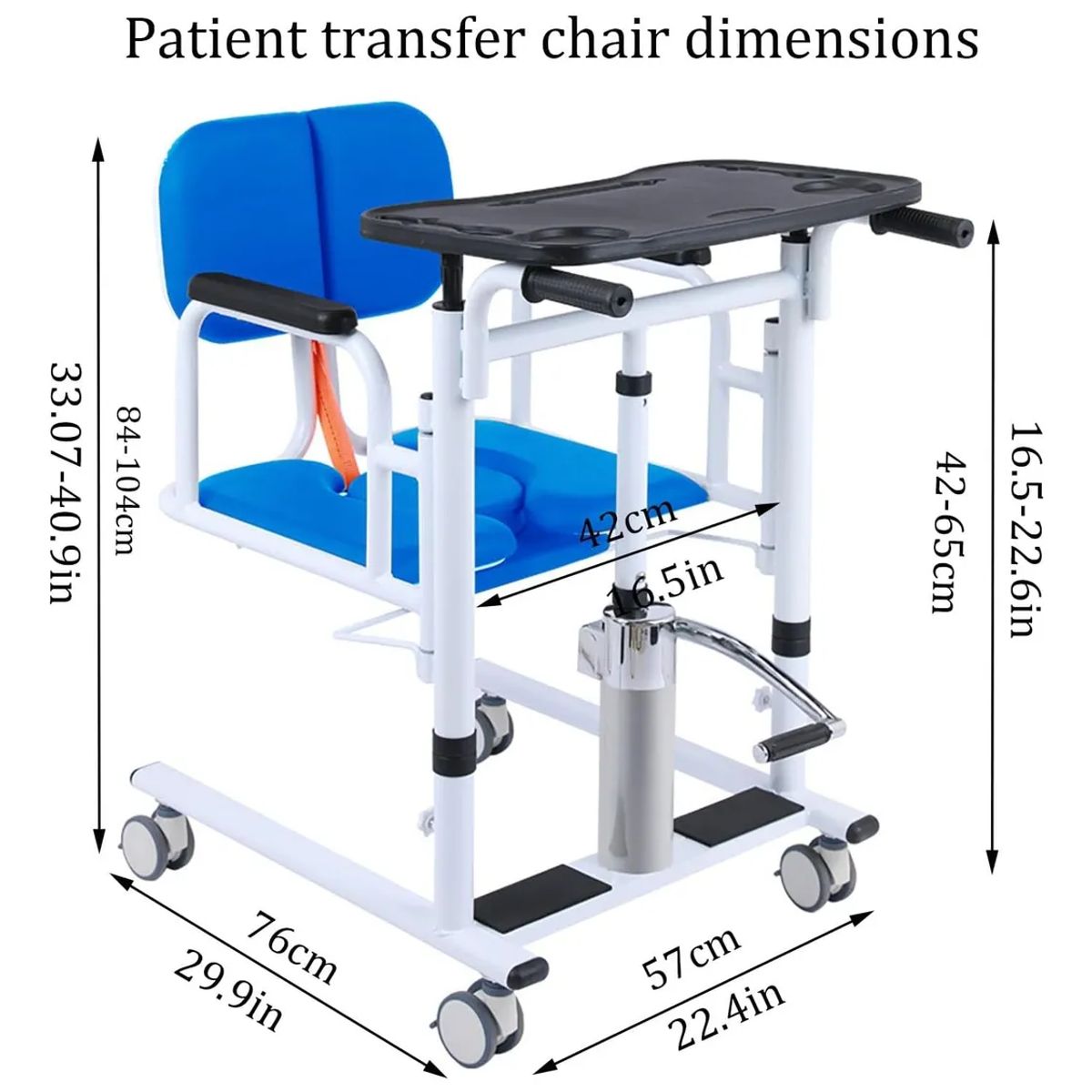 GENERICO - Silla Ruedas Transferencia Traslado Comodo Baño Hidráulica