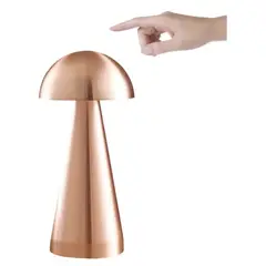 HOME NEAT - Lámpara De Mesa LED Regulable Forma De Hongo Metálico - Rosê