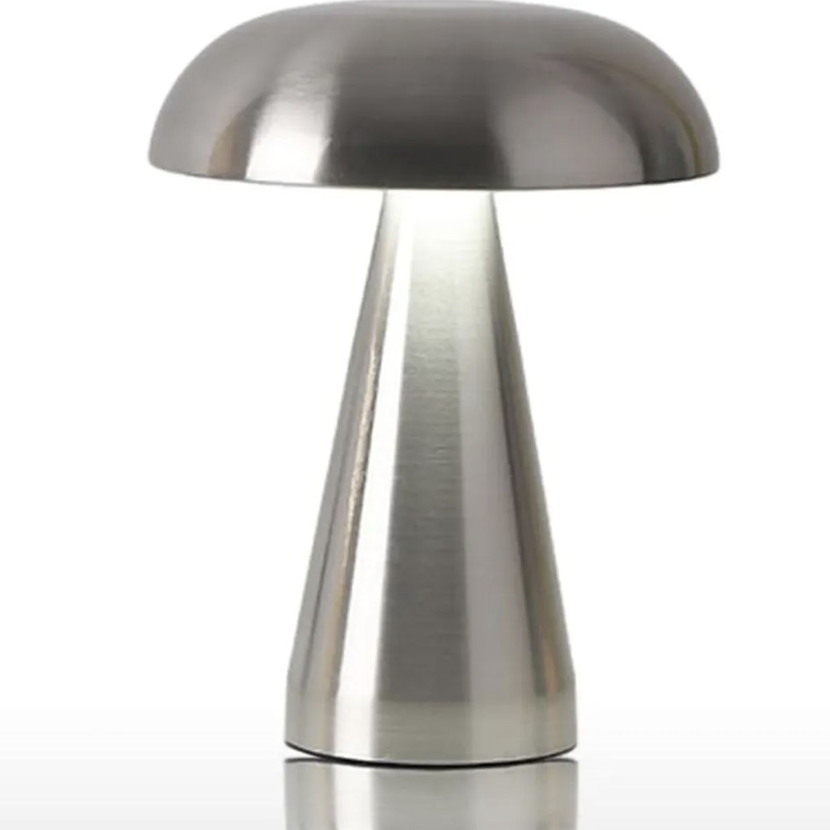 HOME NEAT - Lámpara De Mesa LED Recargable  Forma De Hongo - Plateado