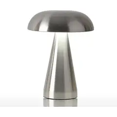 HOME NEAT - Lámpara De Mesa LED Recargable Forma De Hongo - Plateado