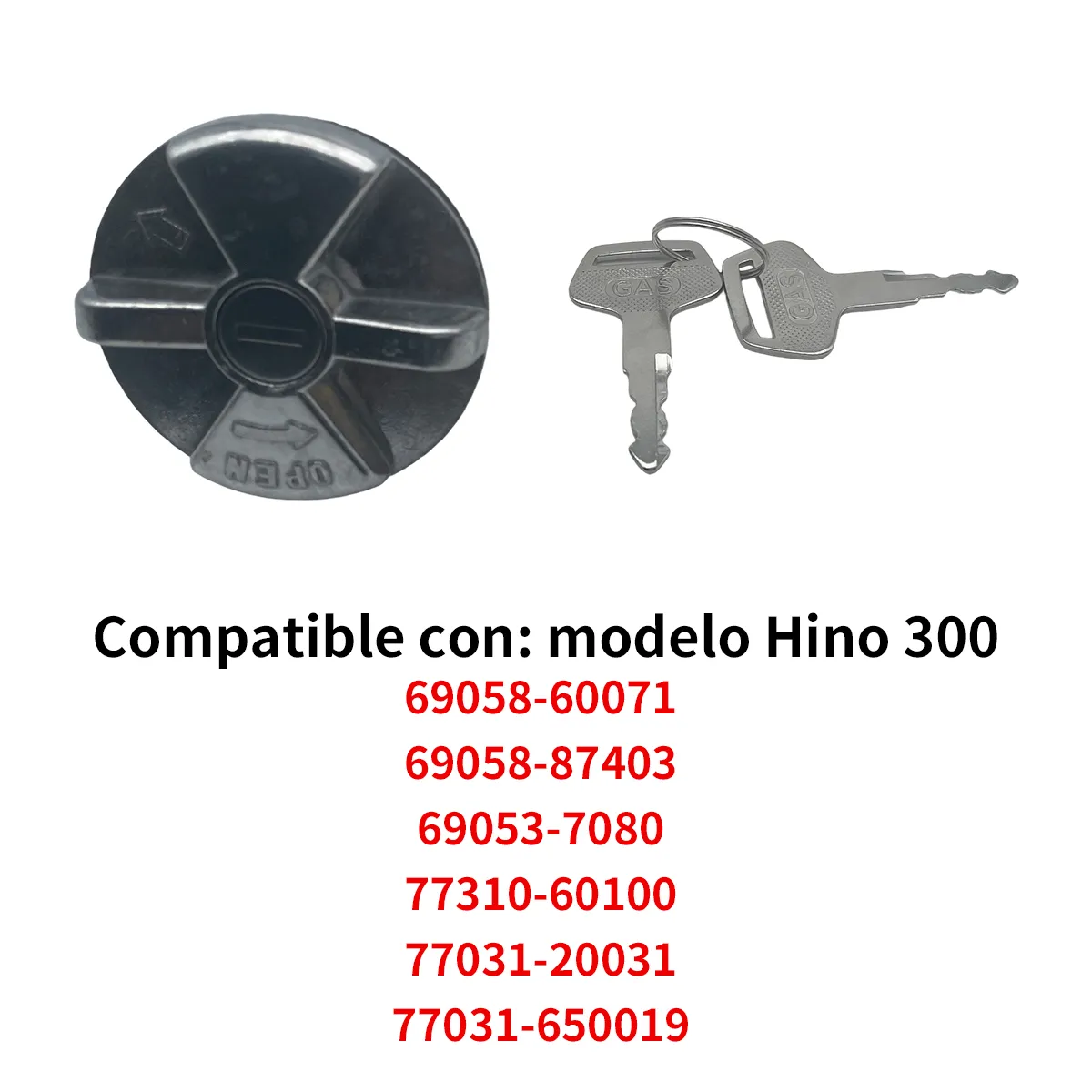 ATURE - Tapa De Estanque Combustible Camión Compatible Con Hino 300 Plateado