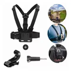 ATURE - Correa De Pecho Ciclismo Con Soporte Fijo Para Cámara Gopro Negro