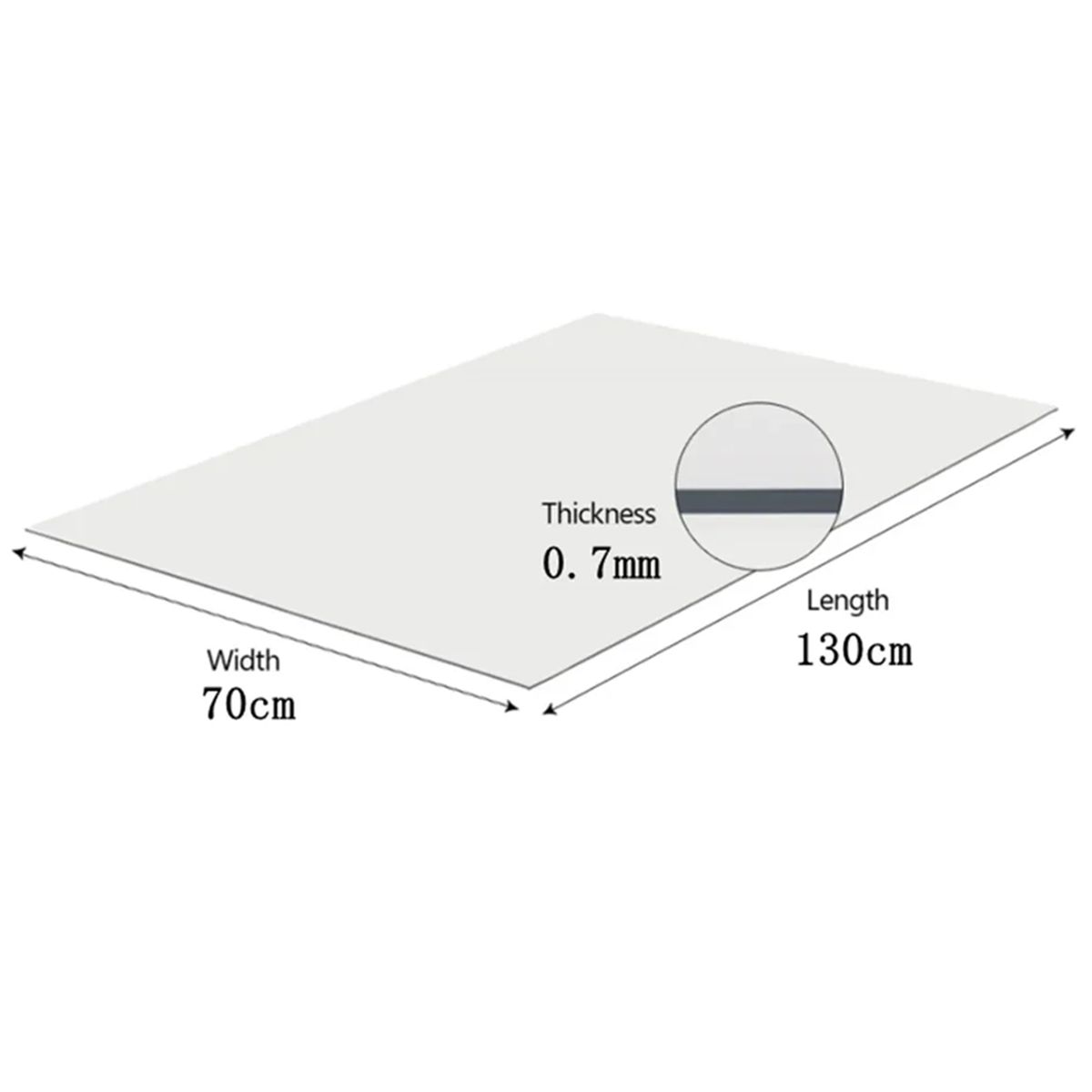 GENERICO - Mantel Protector Pvc De Grosor 0,7mm Transparente 130 X 70cm
