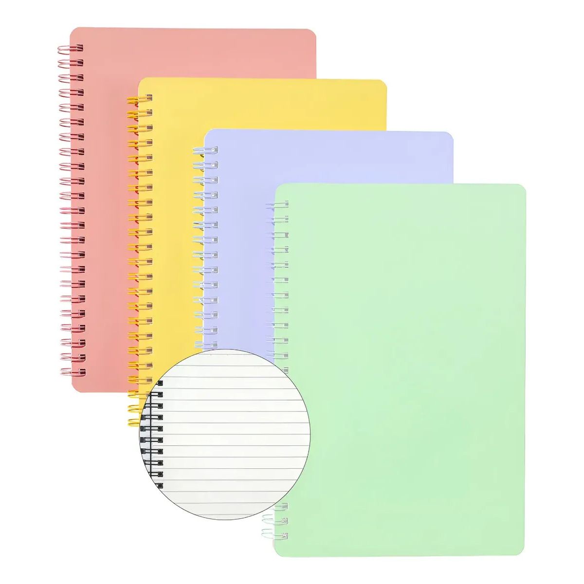 GENERICO - 80 Hojas Cuadernos Espiral A5 Para Escuela Oficina 4pcs-Rayado