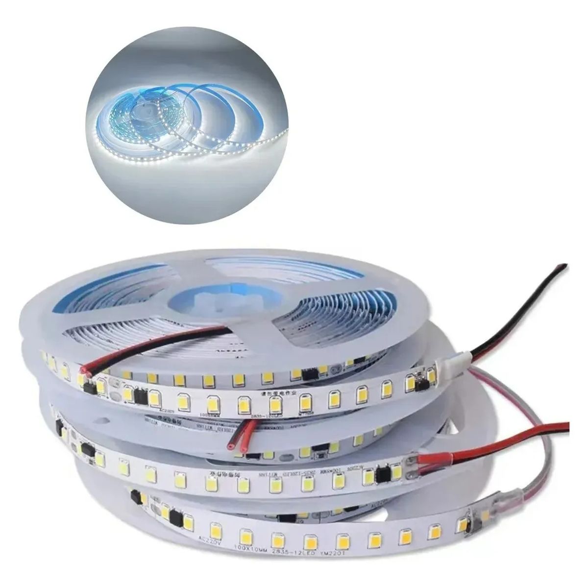 GENERICO - 10mts Rollo Cinta Tira Led Blanco cálido Facil Instalacion 220v