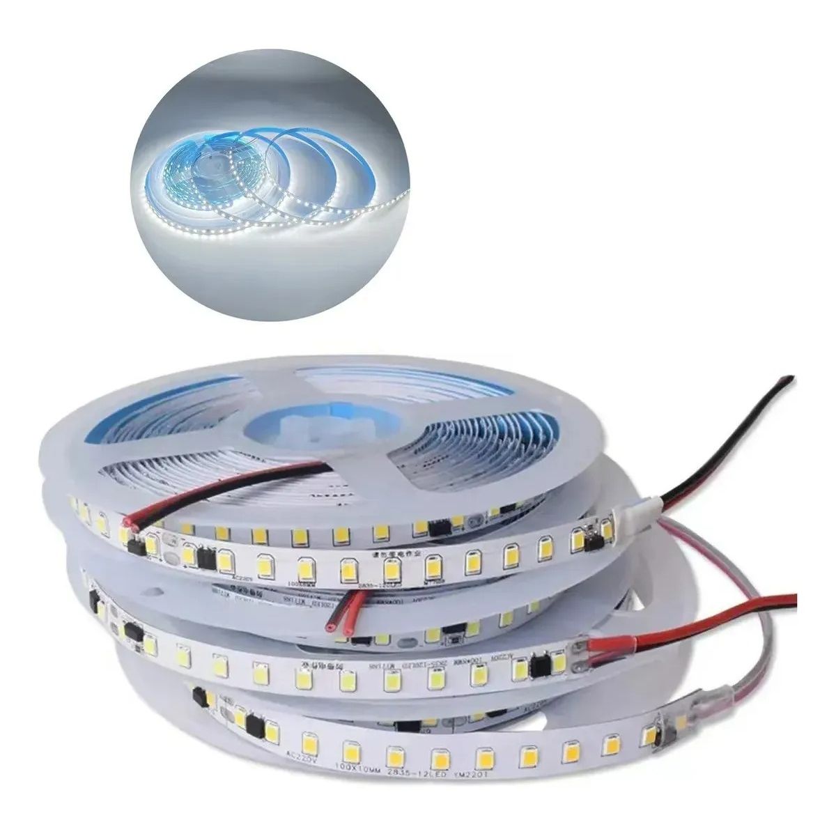 GENERICO - 10mts Rollo Cinta Tira Led Blanco cálido Facil Instalacion 220v