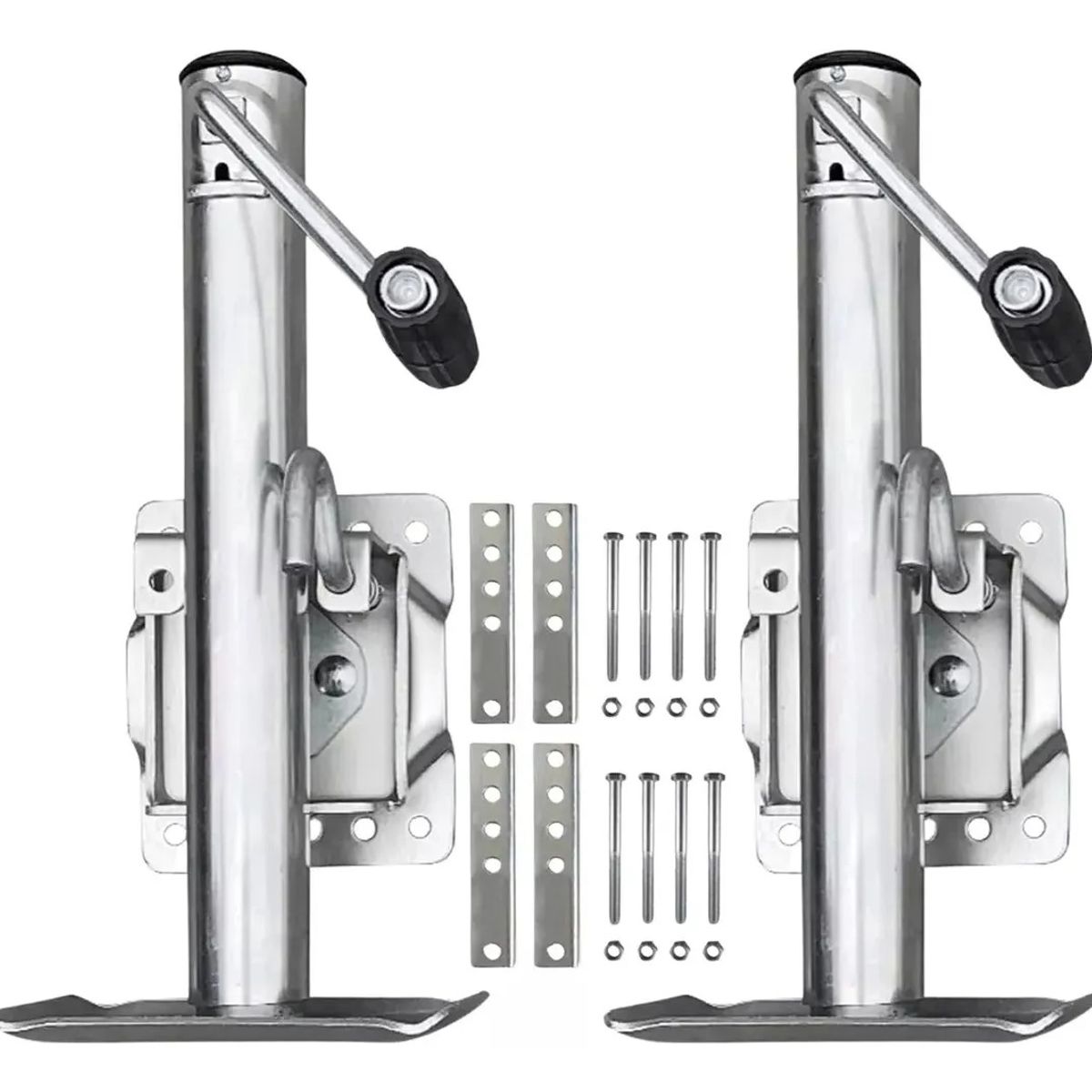 GENERICO - Pack 2 Pata Carro De Arrastre Apoyo Fija 2000 Libras Plateado