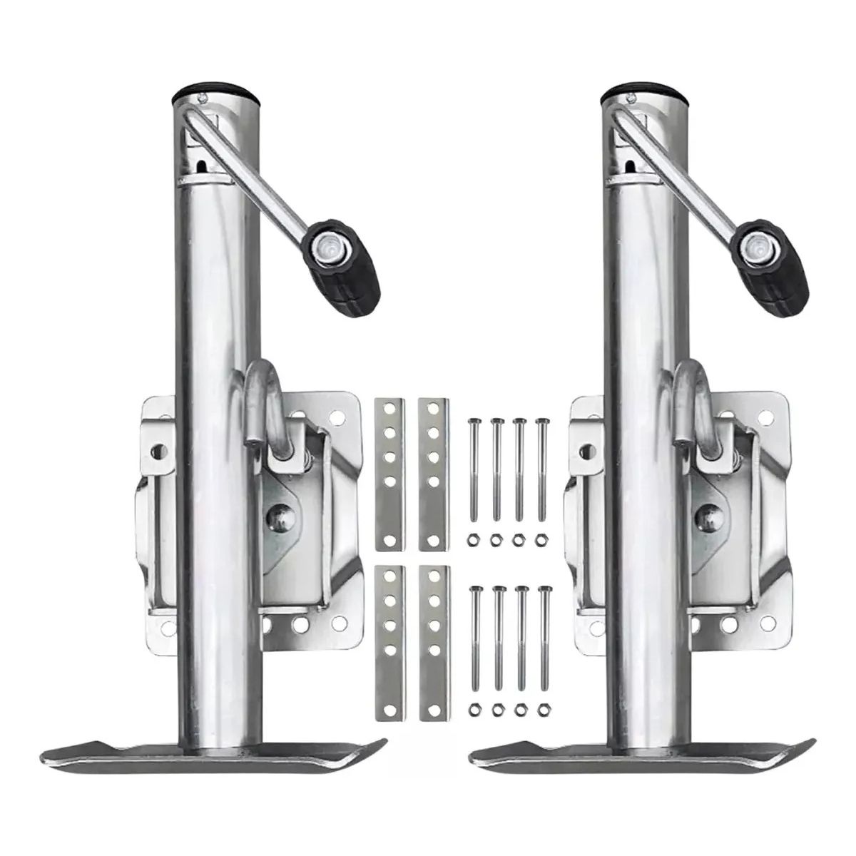 GENERICO - Pack 2 Pata Carro De Arrastre Apoyo Fija 2000 Libras Plateado
