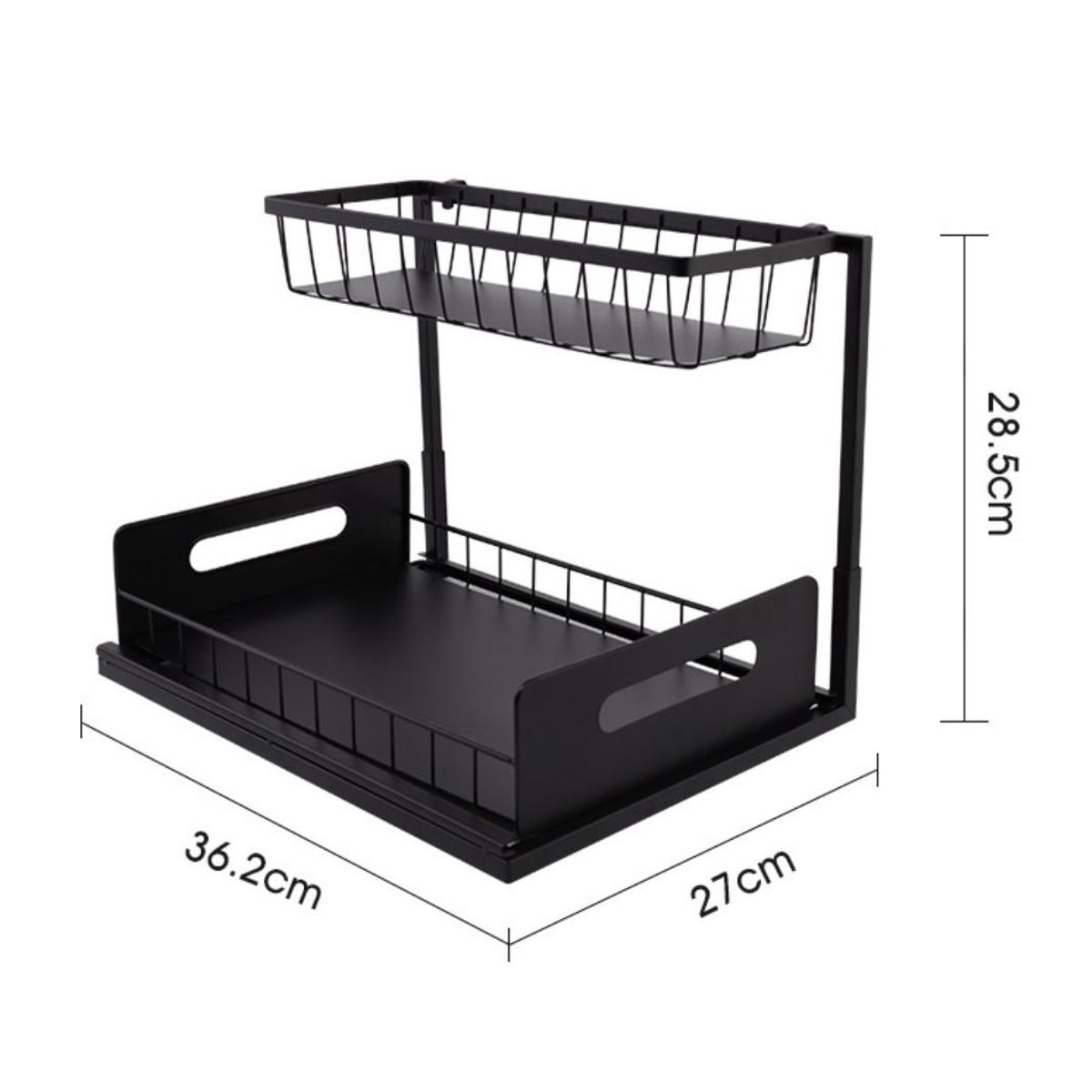 ATURE - Armario De Cocina Extraíble Con Doble Lavabo Almacenamiento Negro