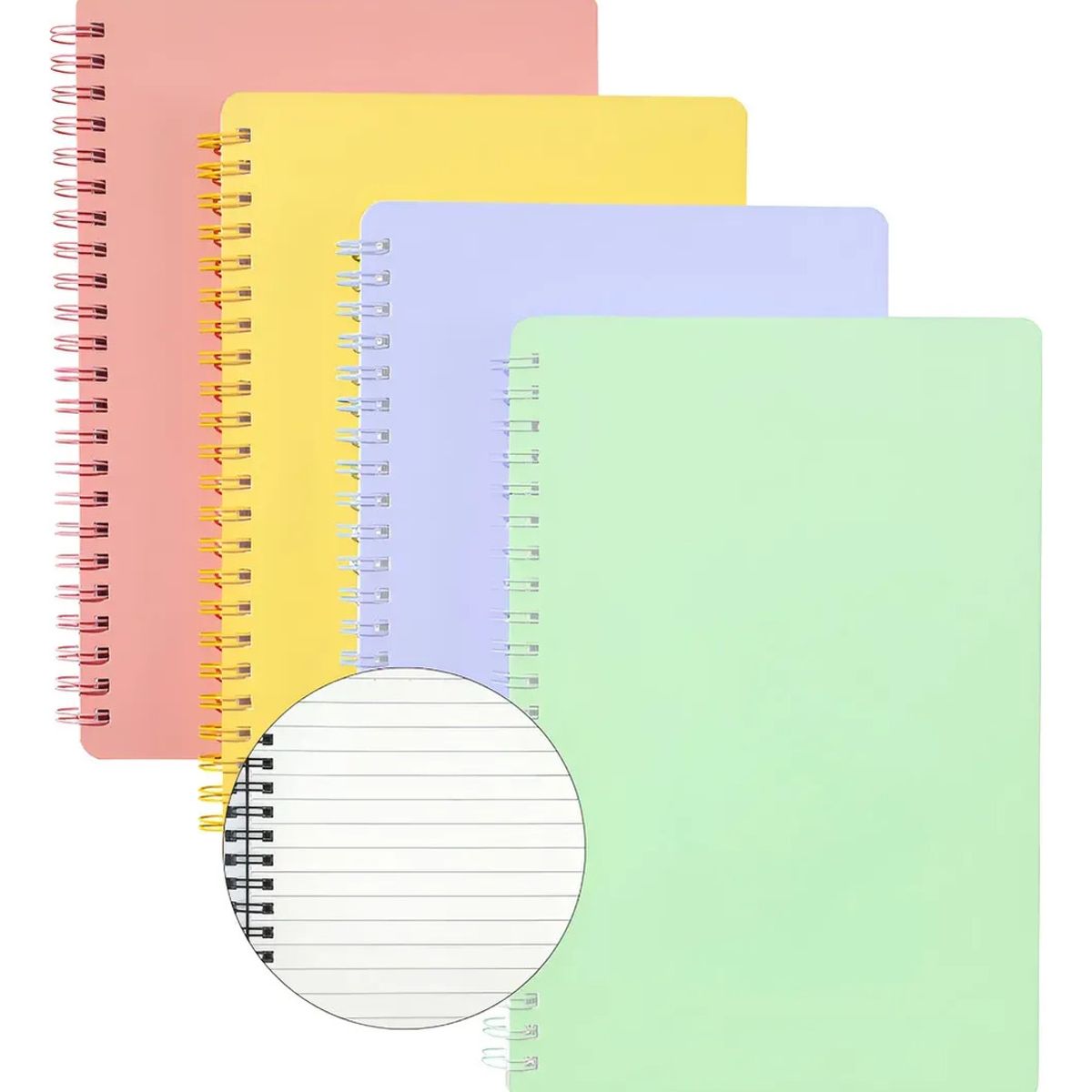 GENERICO - 4pcs Cuadernos Espiral A5 Para Escuela Oficina 160 Páginas-Rayado