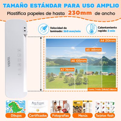 Imagen 2 del producto Termolaminadora Plastificadora Laminadora Con Accesorios 40 Micas