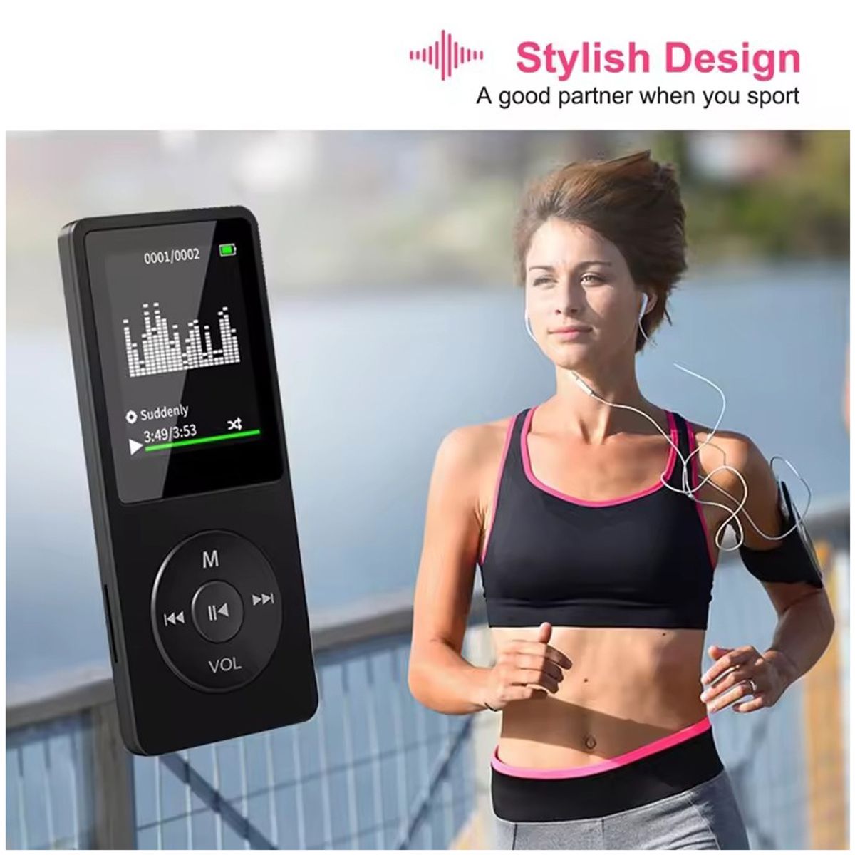 CORRERREY - al aire libre Mini Walkman Mp4/mp3 FM compatible con Bluetooth  32GB Hf