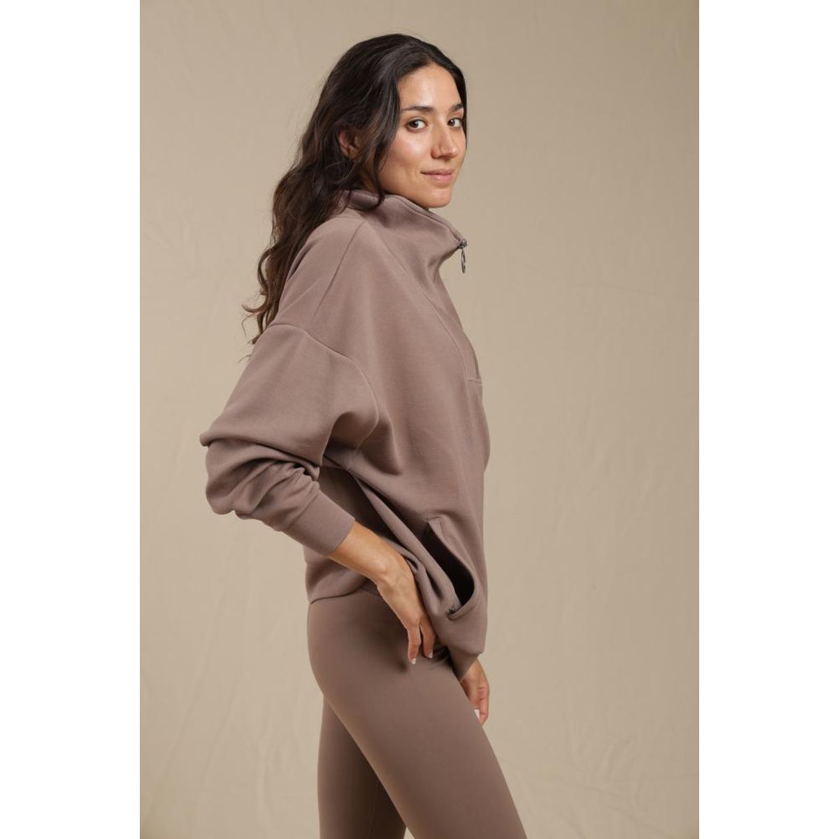 MALI - Half Zip Pullover Pine Bark