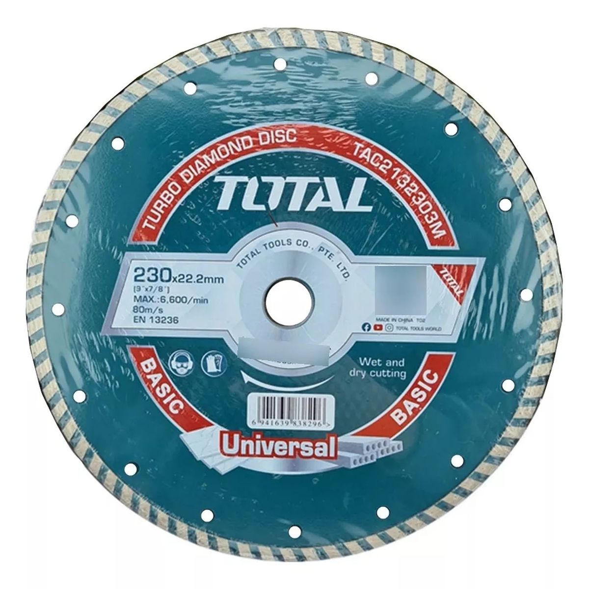 5x Disco Corte Diamantado Turbo 9 230mm Total Tac2132303m, marca TOTAL TOOLS - Foto Principal
