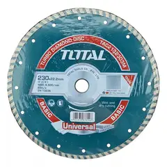 TOTAL TOOLS - 5x Disco Corte Diamantado Turbo 9 230mm Total Tac2132303m