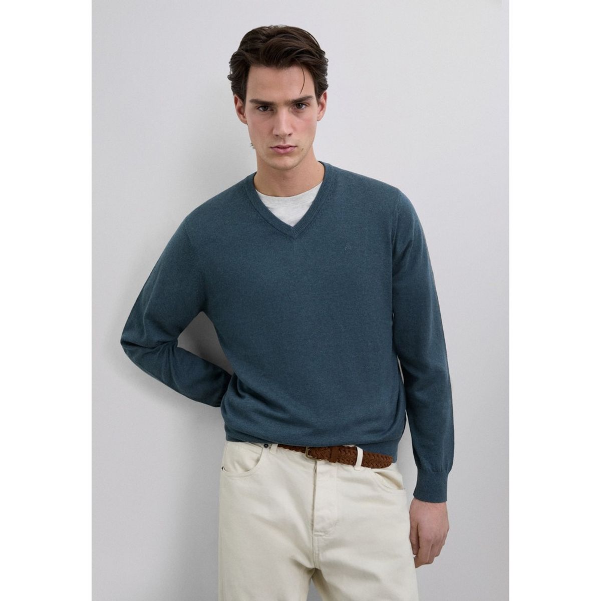 SCALPERS - Jersey Punto Cuello Pico Algodón