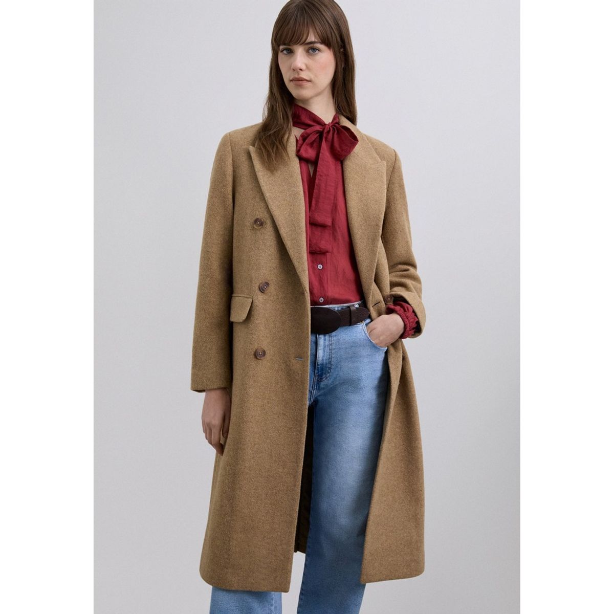 SCALPERS - Abrigo Largo Mezcla Lana