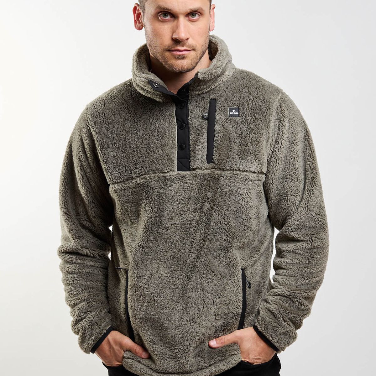 RIP CURL - Poleron Chiporro Crest Verde Hombre Rip Curl