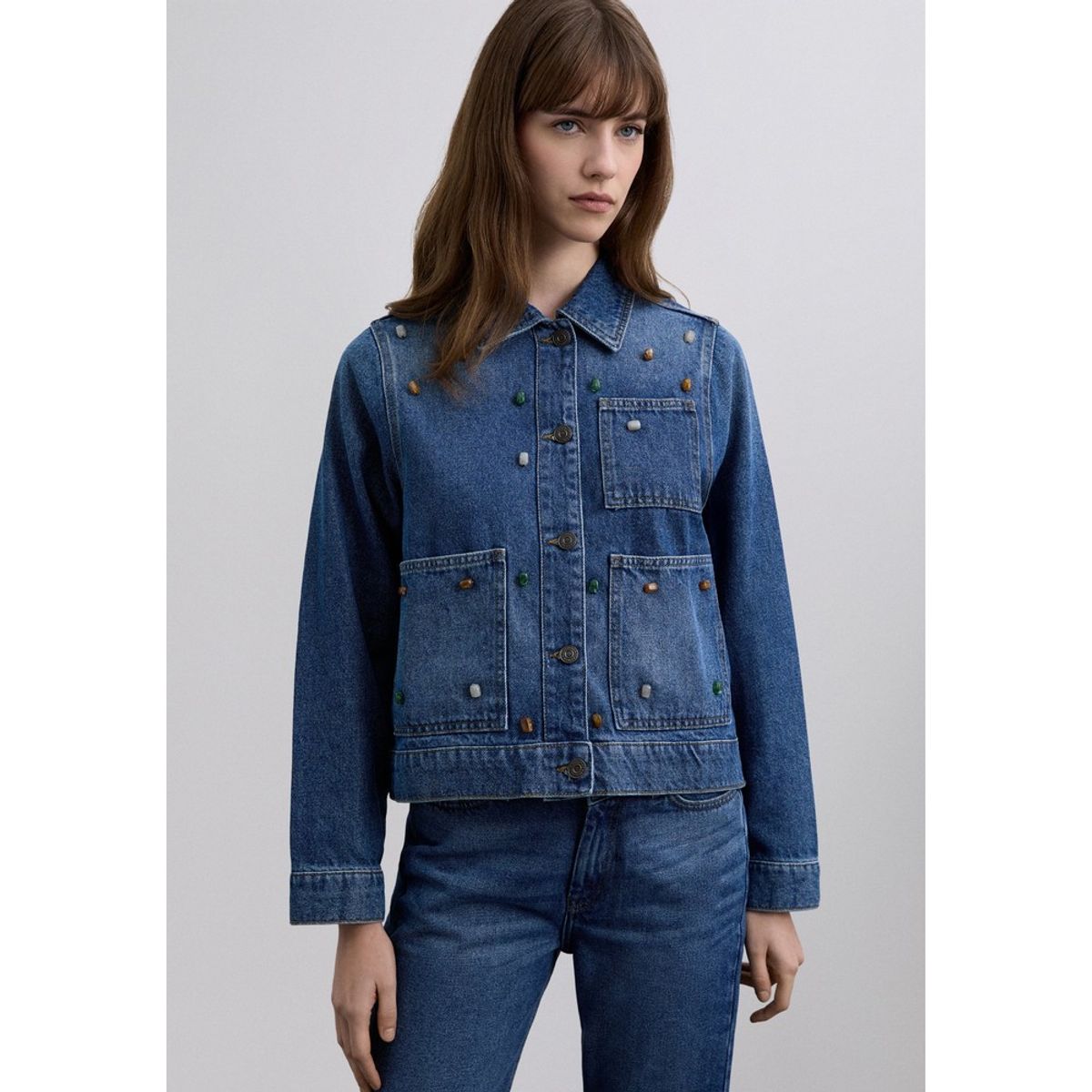 SCALPERS - Chaqueta Vaquera Con Abalorios
