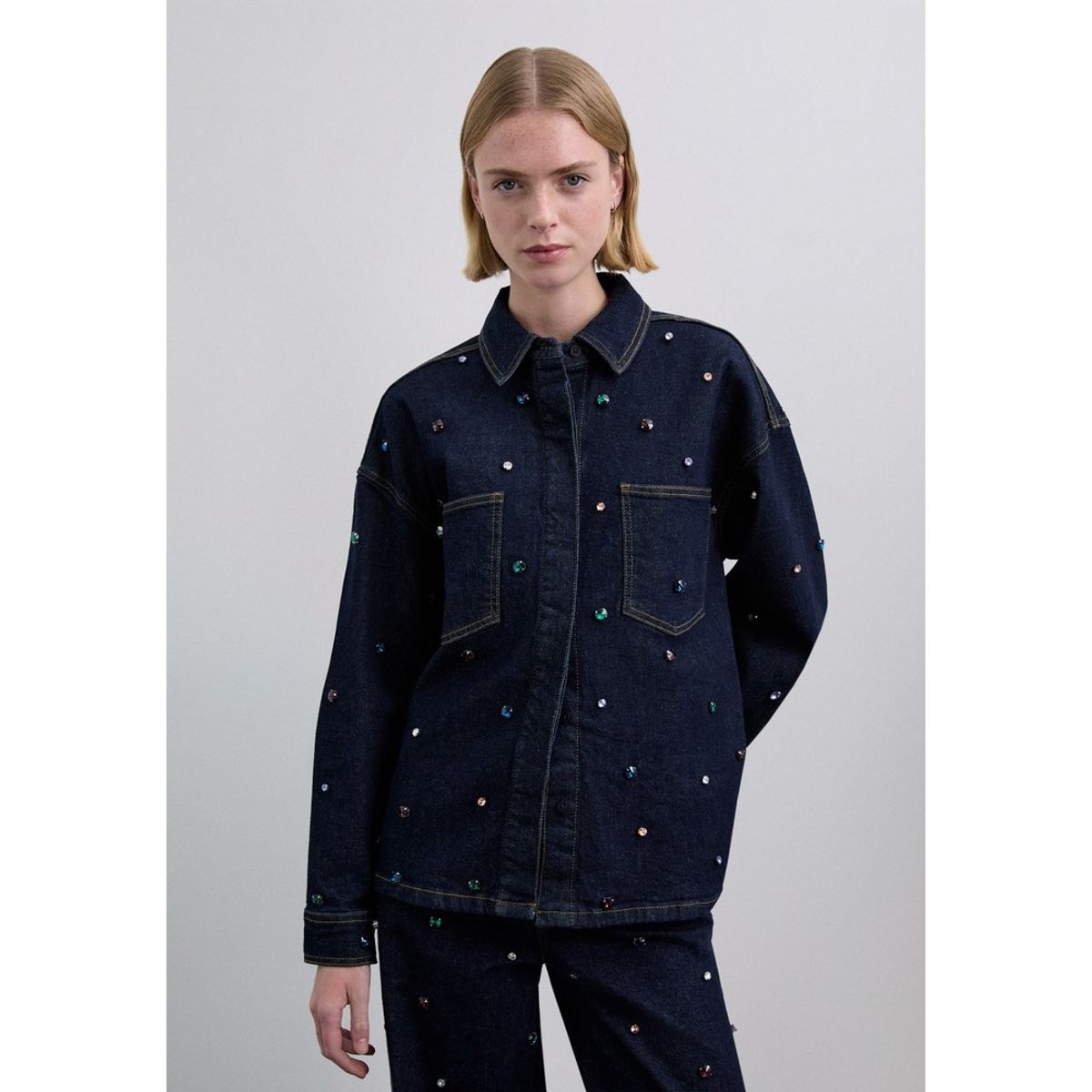 SCALPERS - Chaqueta Denim Con Abalorios