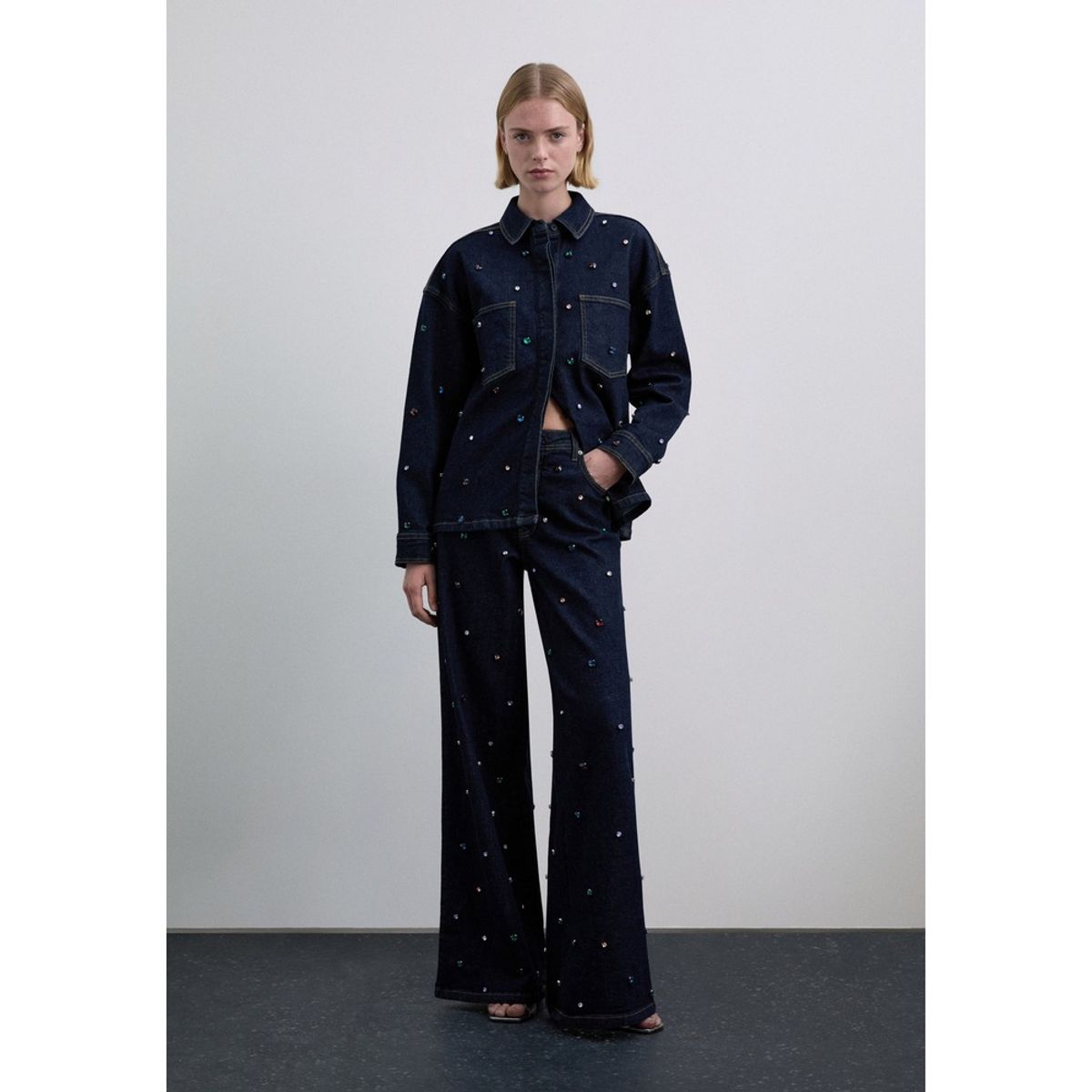 SCALPERS - Chaqueta Denim Con Abalorios