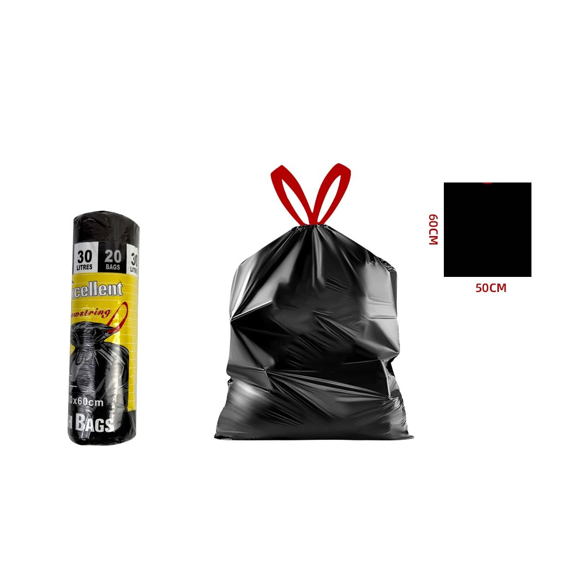GENERICO - Bolsa Negra Basura 30 Lt 50X60 Cm Resistente Hogar Oficina
