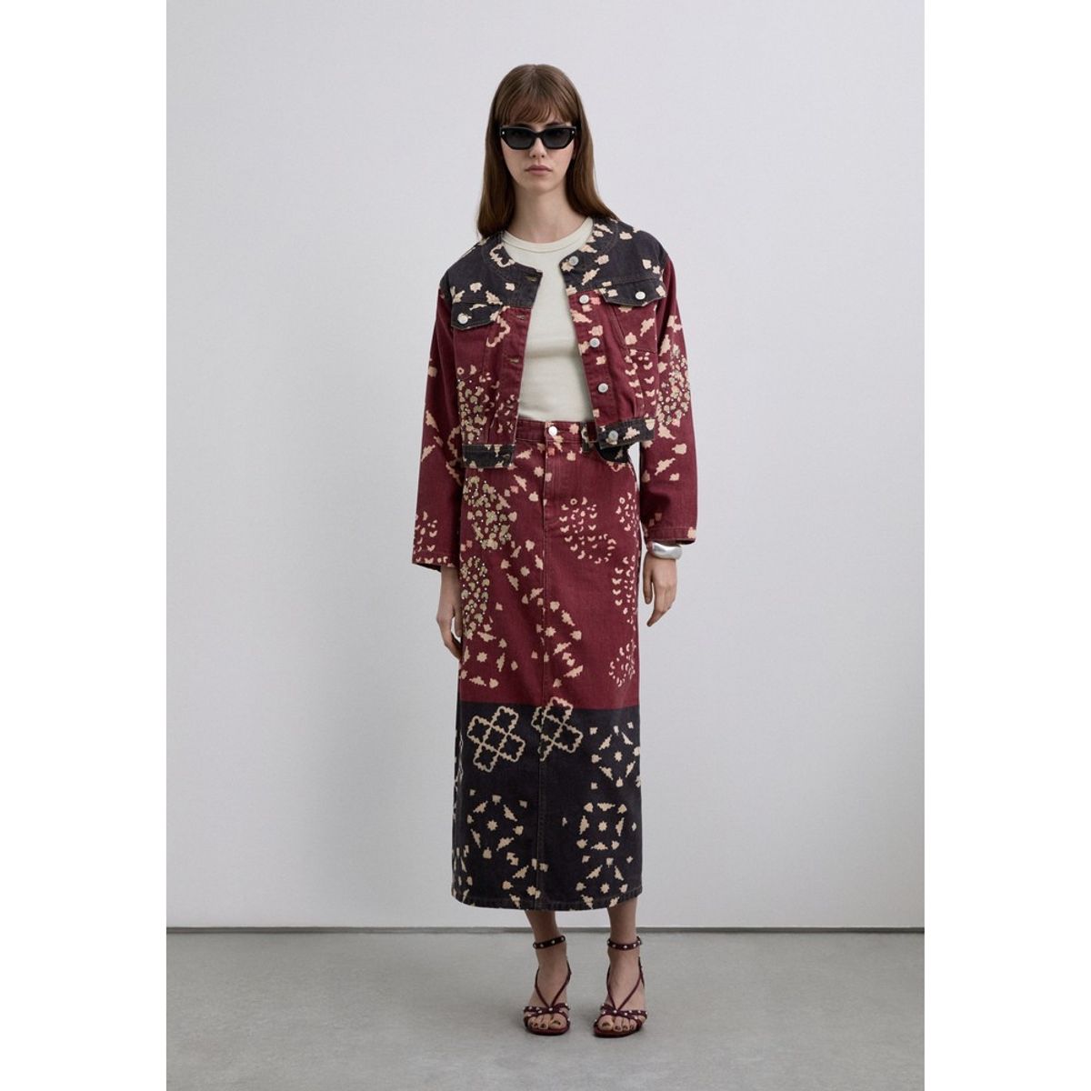 SCALPERS - Falda Denim Estampada