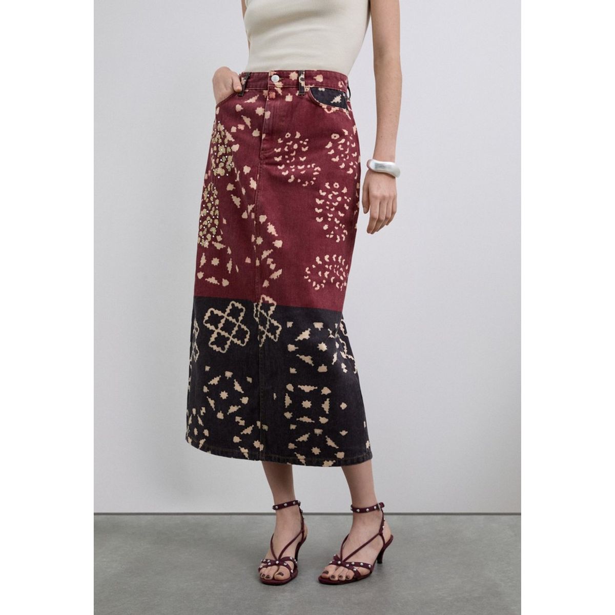 SCALPERS - Falda Denim Estampada